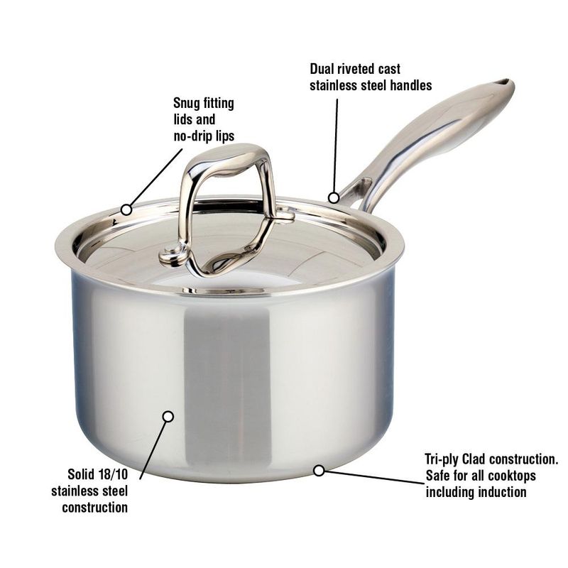 Meyer SuperSteel Tri-Ply Clad Casserole en acier inoxydable 3L avec couvercle, fabriqué au Canada