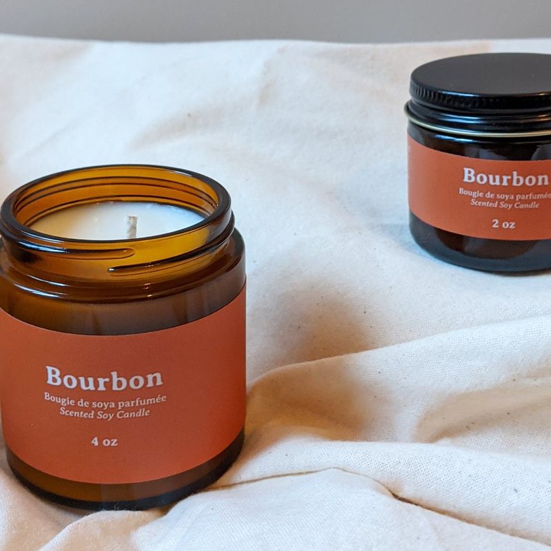Bourbon Scented Soy Candle - 2 oz