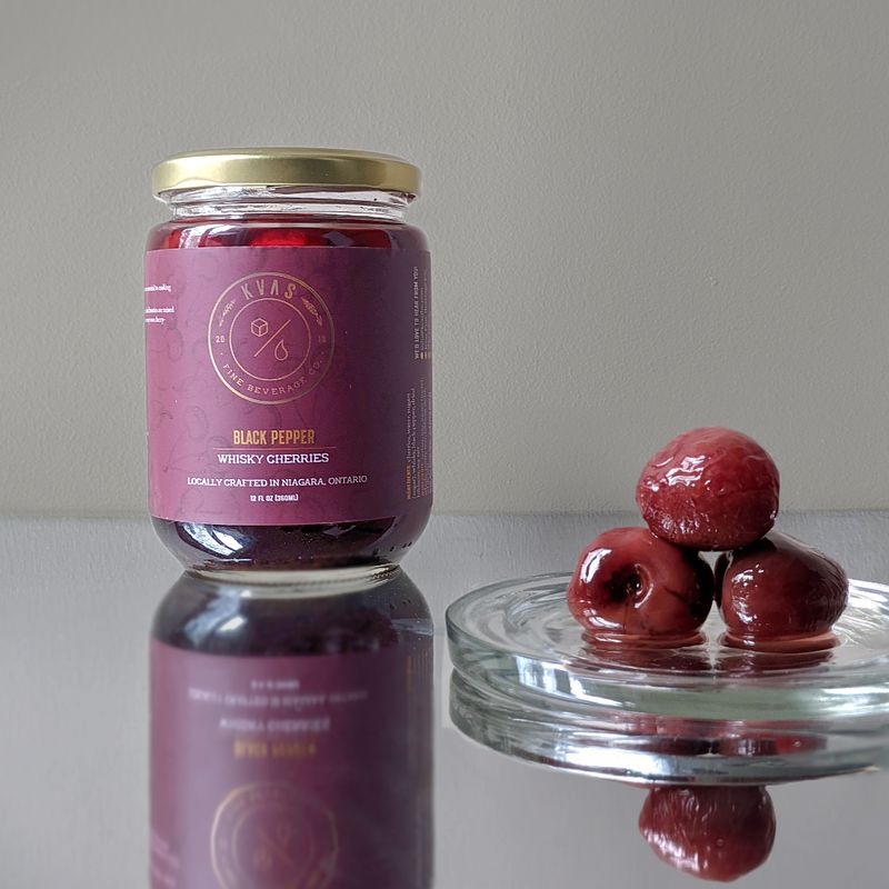Black Pepper Whisky Cherries