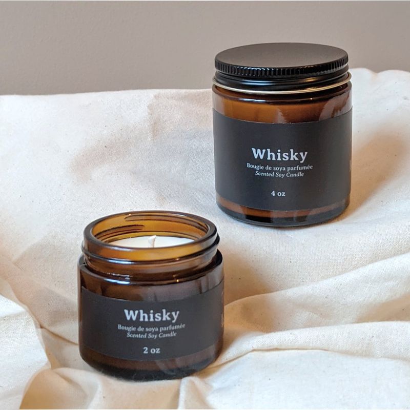 Whiskey Scented Soy Candle - 2 oz