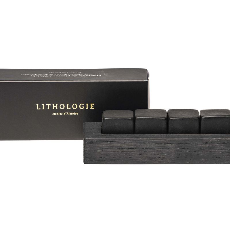 Whisky Stones (4) — Dark Granulite - Black on Black