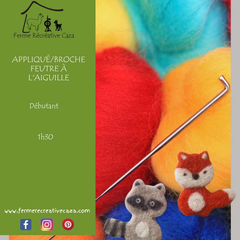 Atelier Applique en laine feutrée à l'aiguille