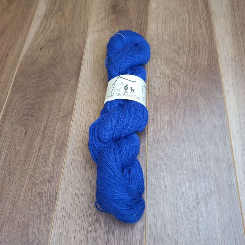 Fil à tricoter fingering en alpaga et nylon - Bleu saphir