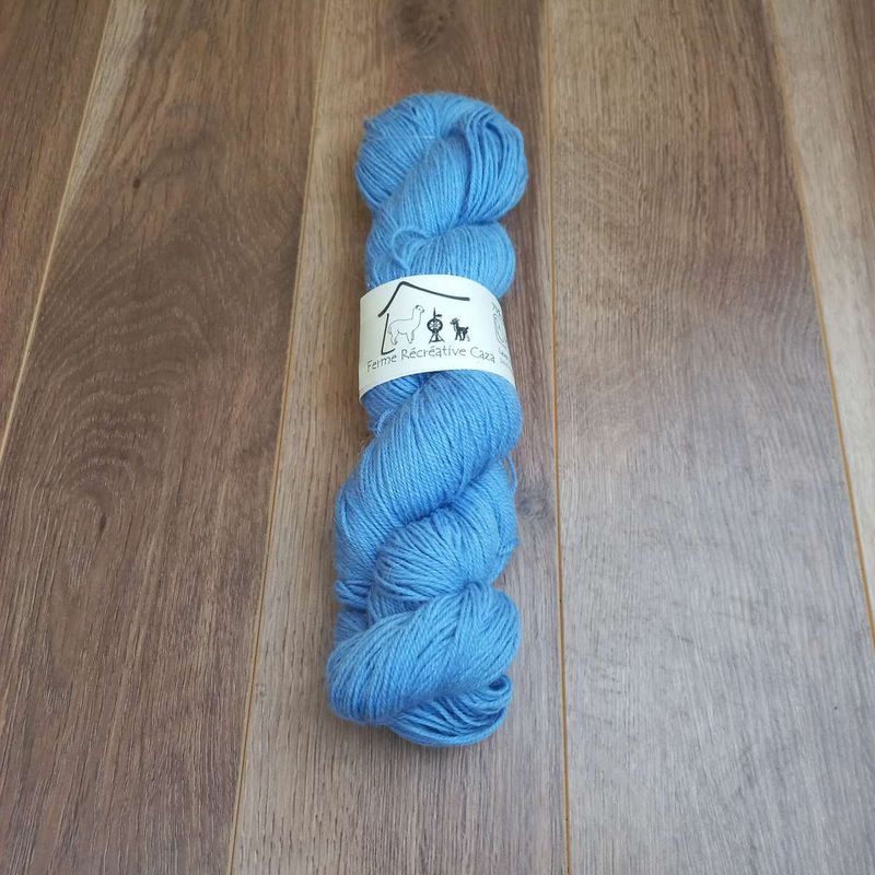 Fil à tricoter fingering en alpaga et nylon - Bleu ciel