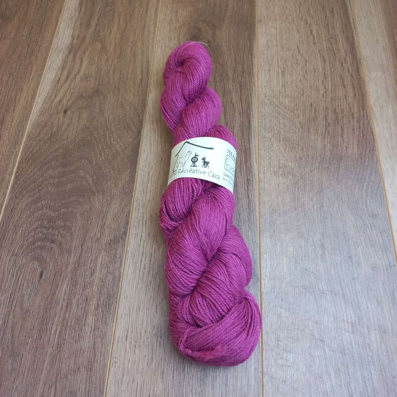 Fil à tricoter fingering en alpaga et nylon - Rose fuchsia