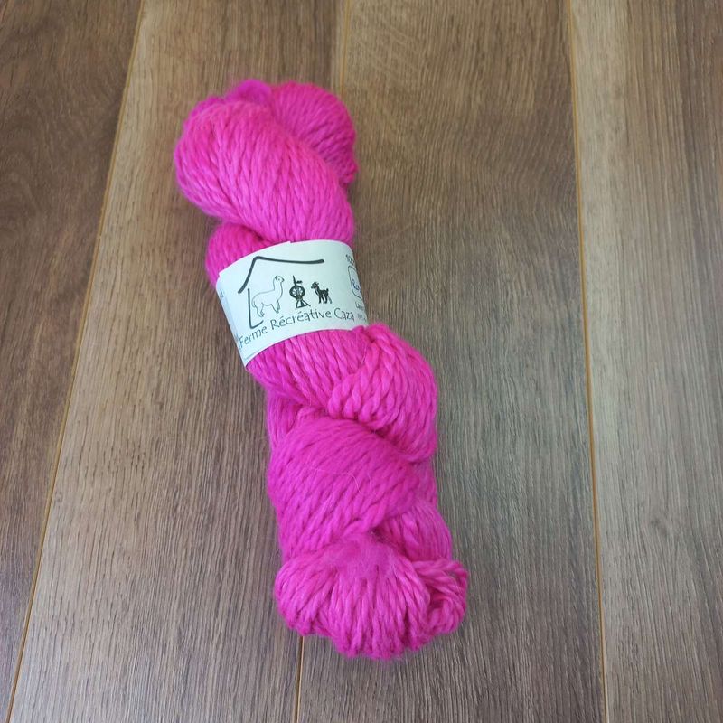 Fil à tricoter en fibre d'alpaga - Alpaga Chunky - Rose fluo