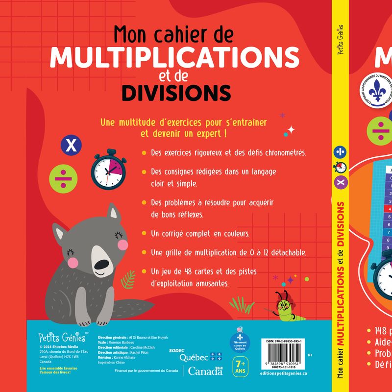 Mon cahier de multiplications et de divisions