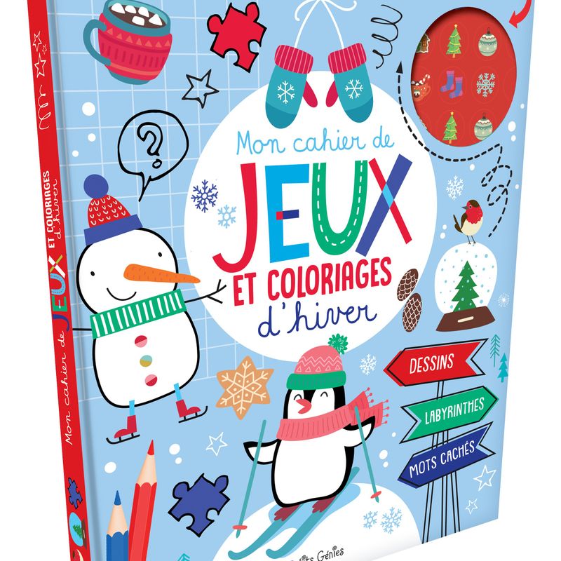Mon cahier de jeux et coloriages d'hiver