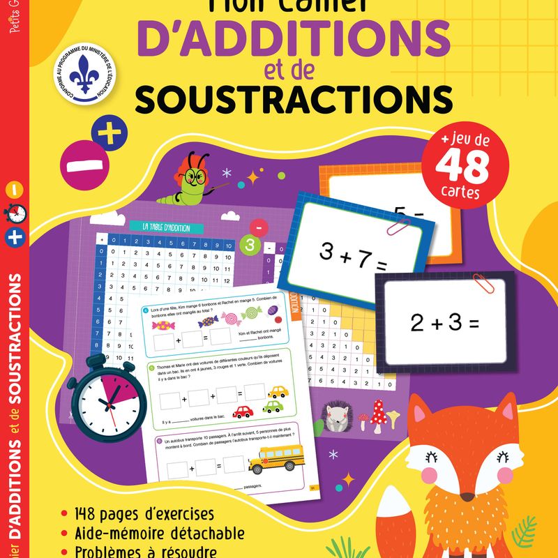 Mon cahier d'additions et soustractions