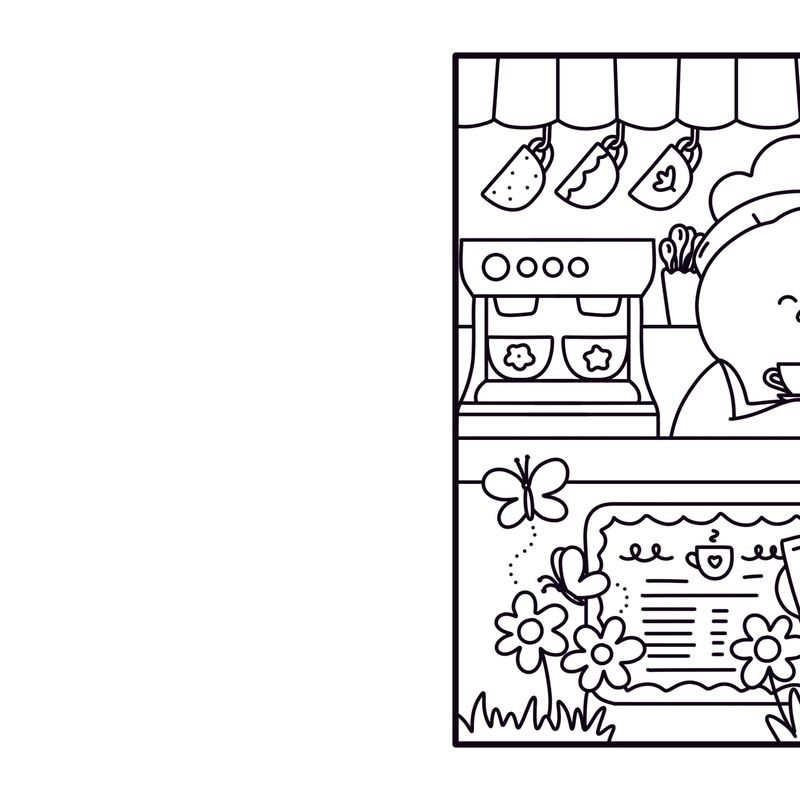 Moments coloriages : Cozy Café