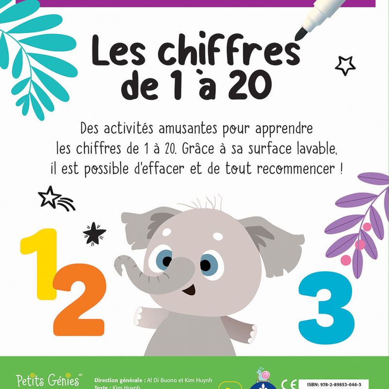 J'apprends et j'écris : Les chiffres de 1 à 20