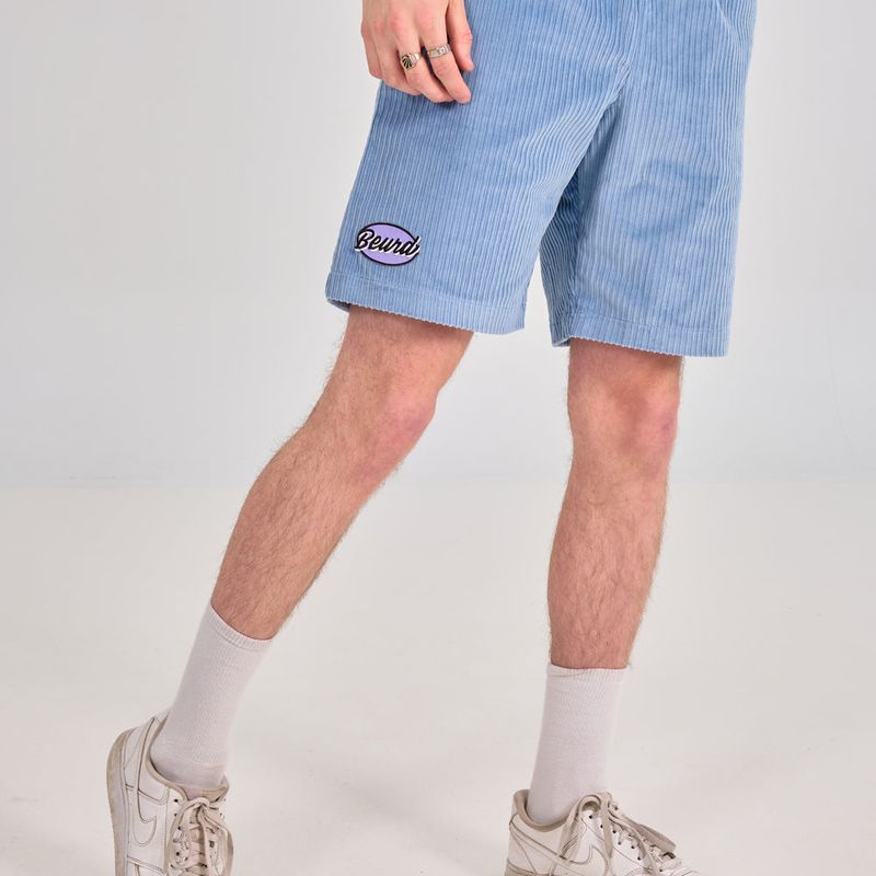 Short corduroy bleu