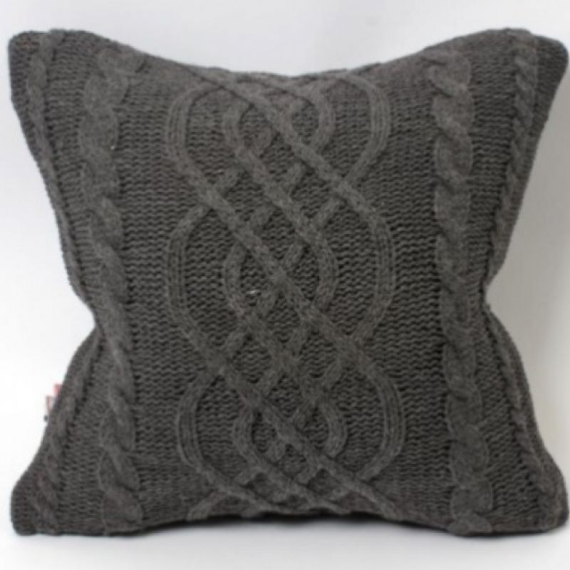 Coussin Tricot Gris