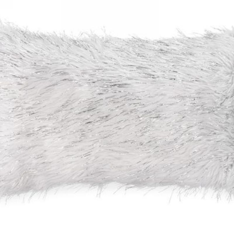 Coussin Blanc Et Argent Rectangulaire
