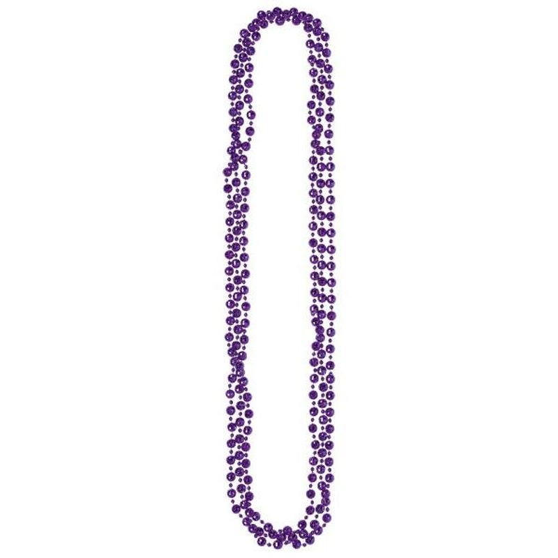 Colliers de perles - Violet (3/pqt)
