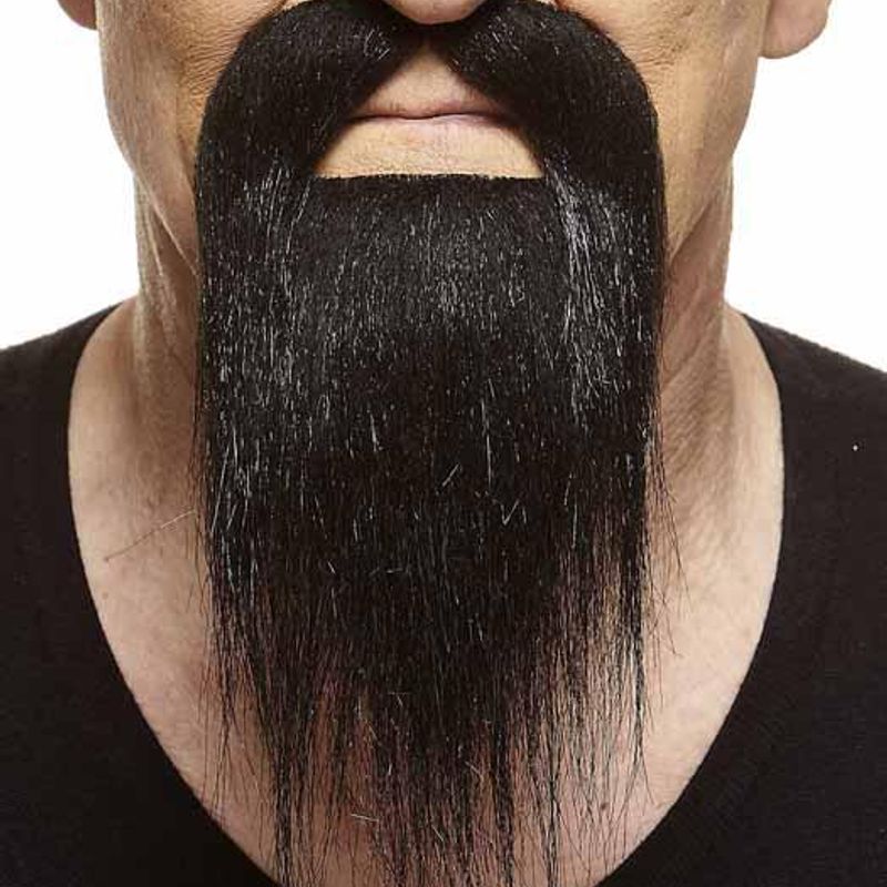 Fausse barbe et moustache autocollante - Noir - Style 12