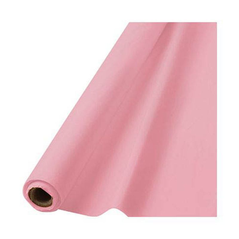 40" x 100' Plastic Table Roll - New Pink