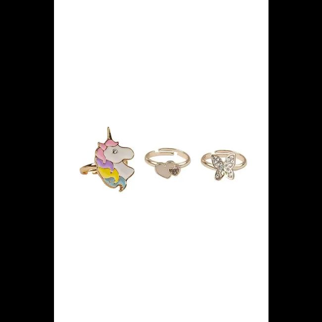 Boutique Butterfly & Unicorn Ring, 3pcs