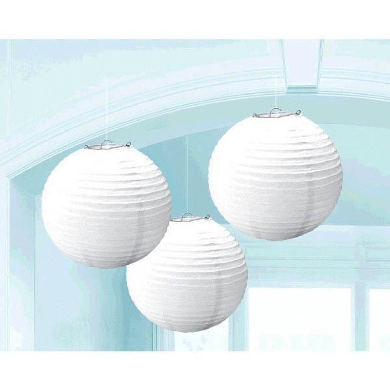 Lanternes de boule en papier - Blanc (3/pqt.)