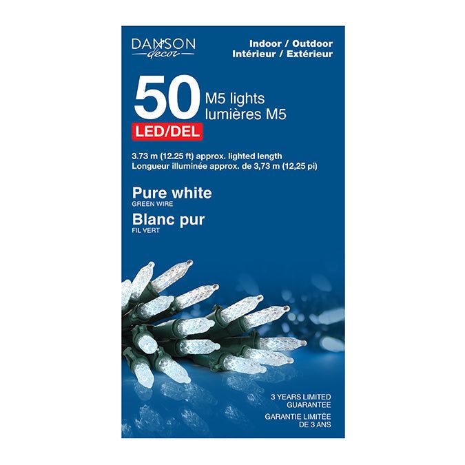 50 lumières M5 LED - Blanc pur
