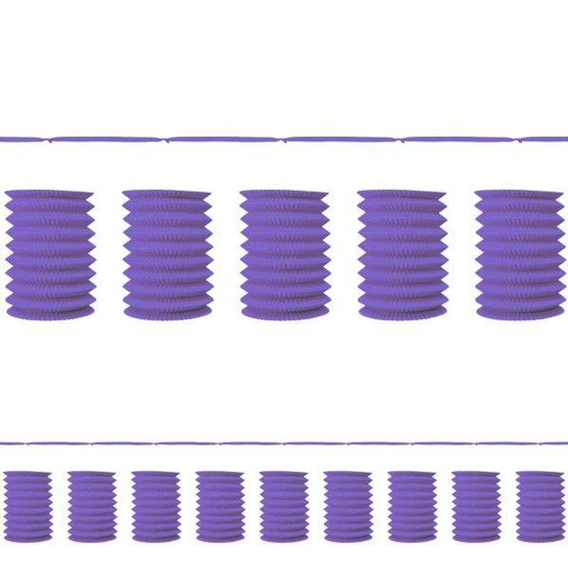 Guirlande de lanternes de papier - Violet (12 pi)