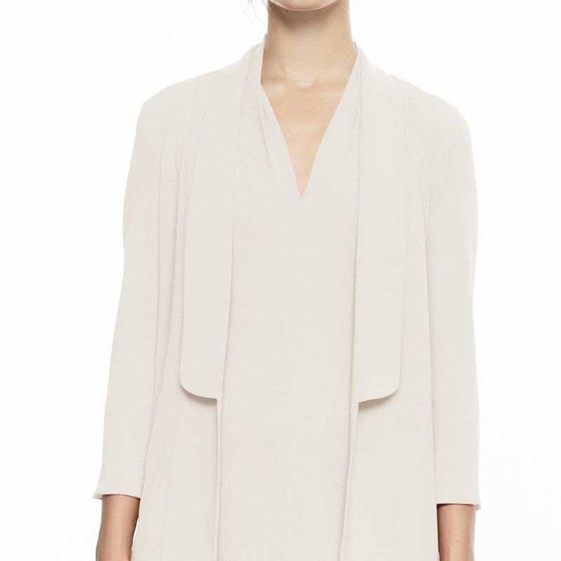 Jacket With 3/4 Sleeve And Suede Detail Eyelette