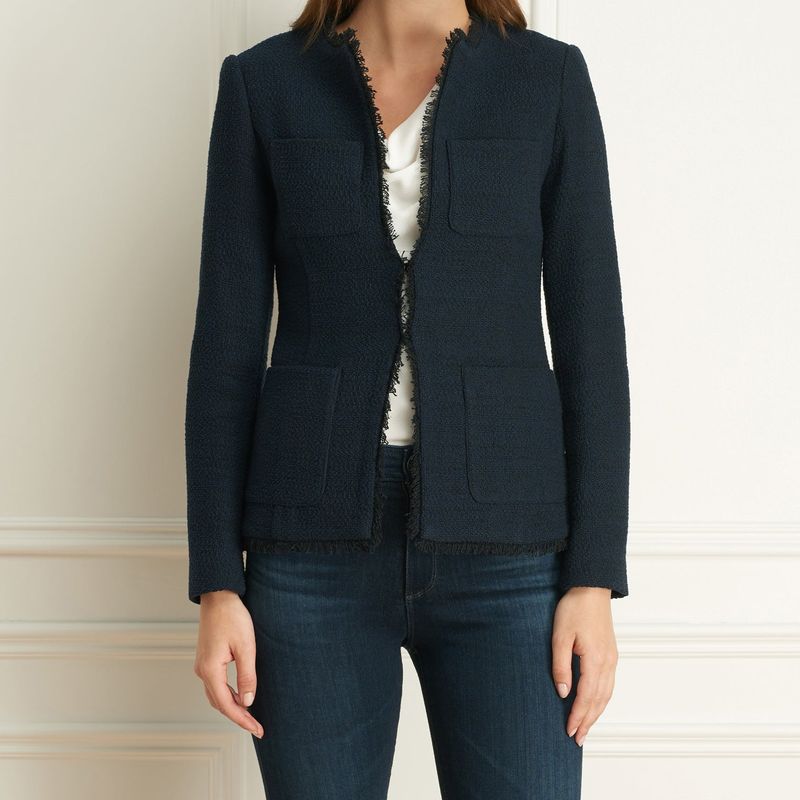Chanel Tweed Veston Avec Poches