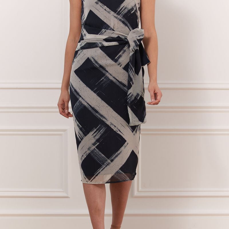 Printed Dress With Belt