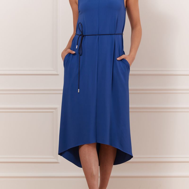 Matte Jersey Knotted Dress Wth Belt