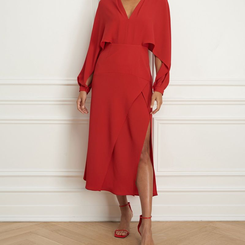 Flowy maxi dress with dolman sleeve