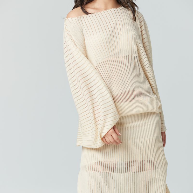 Robe encolure bateau manche large