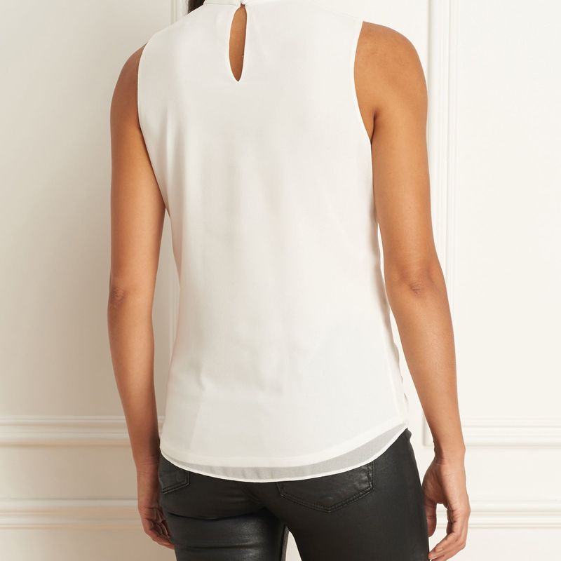 Sleeveless Top With Mock Neck