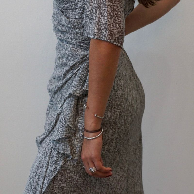 Mini Dot Rouched Dress