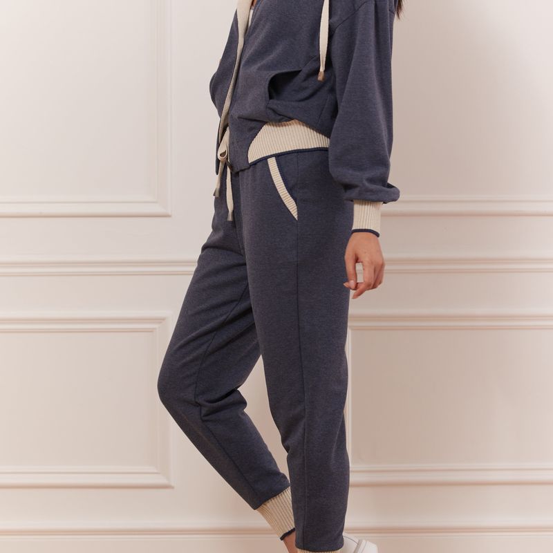 Button-up hoodie wtih rib band