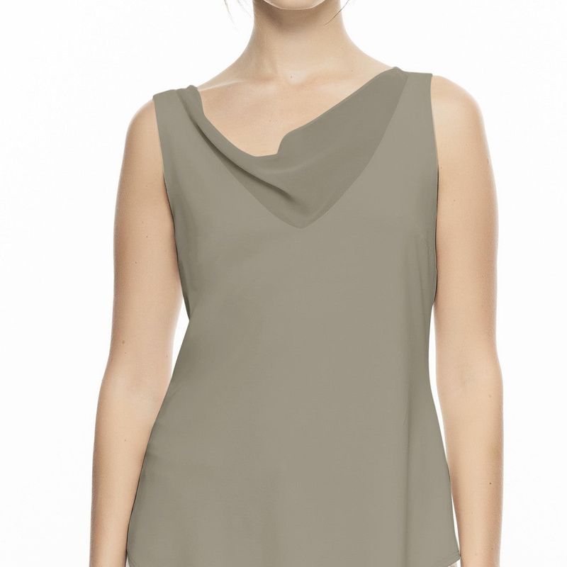 V-Neck Cami With Draped Vanessa Chiffon Detail