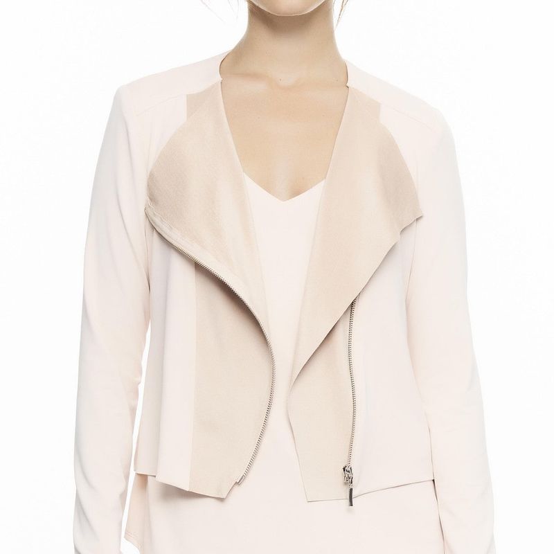Short Jacket With Front Suede Detail