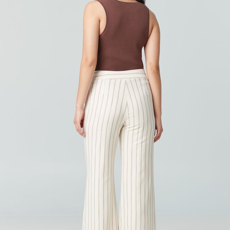 Pantalon large taille haute