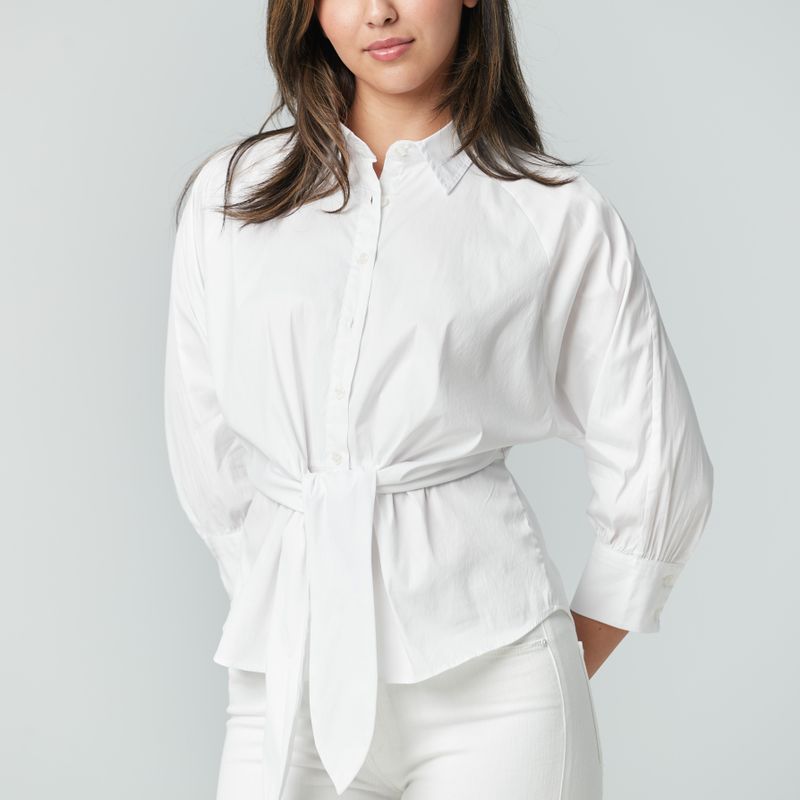 Blouse avec nœud et fentes de côté