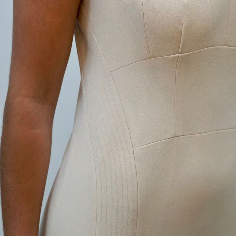Stretch Crepe Dress Side Row Stitch