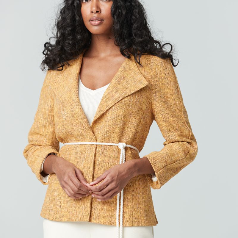 Jacket sans col bouton caché