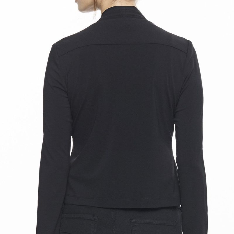 Short Jacket With Front Leather Detail