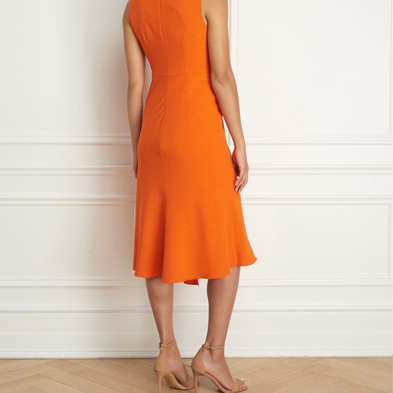 Power dress with cascade slit