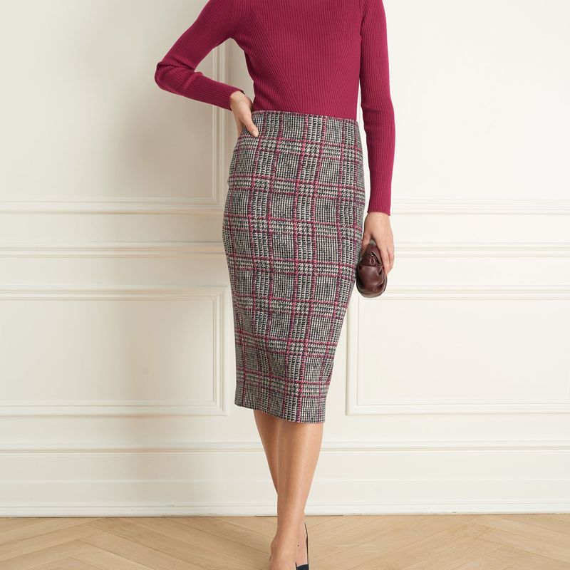 Plaid Pencil Skirt