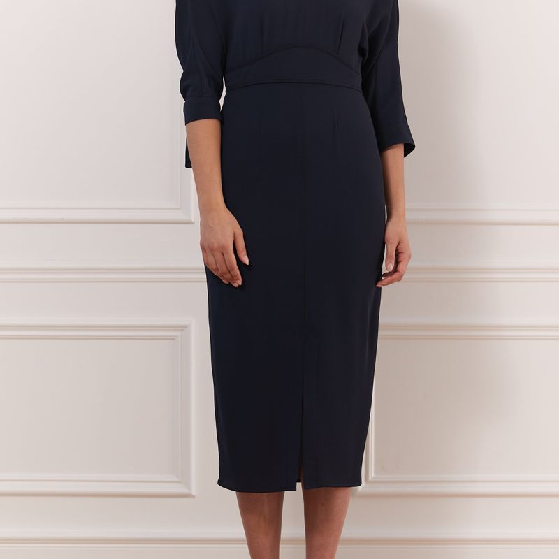 Soft Crinkle V Dress With Sleeve Detail
