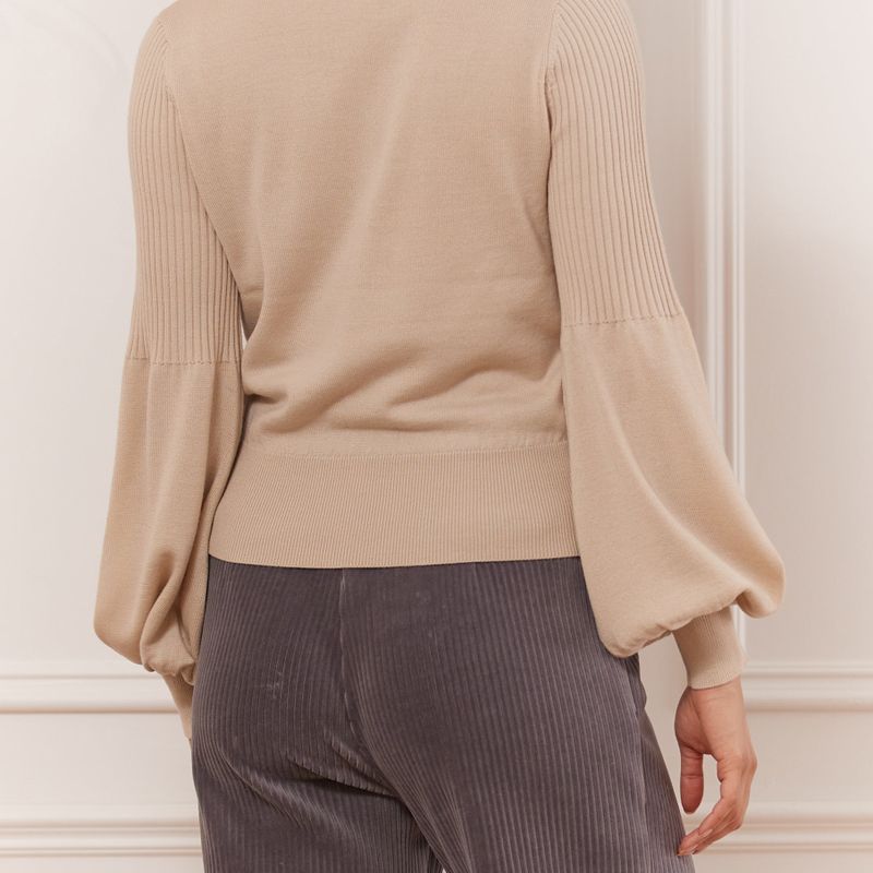Cardigan court manche demi bouffante