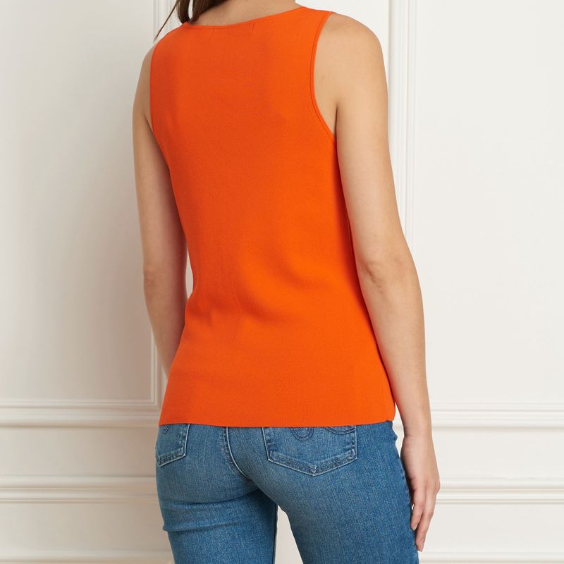 Viscose rib knit sleeveless v-neck