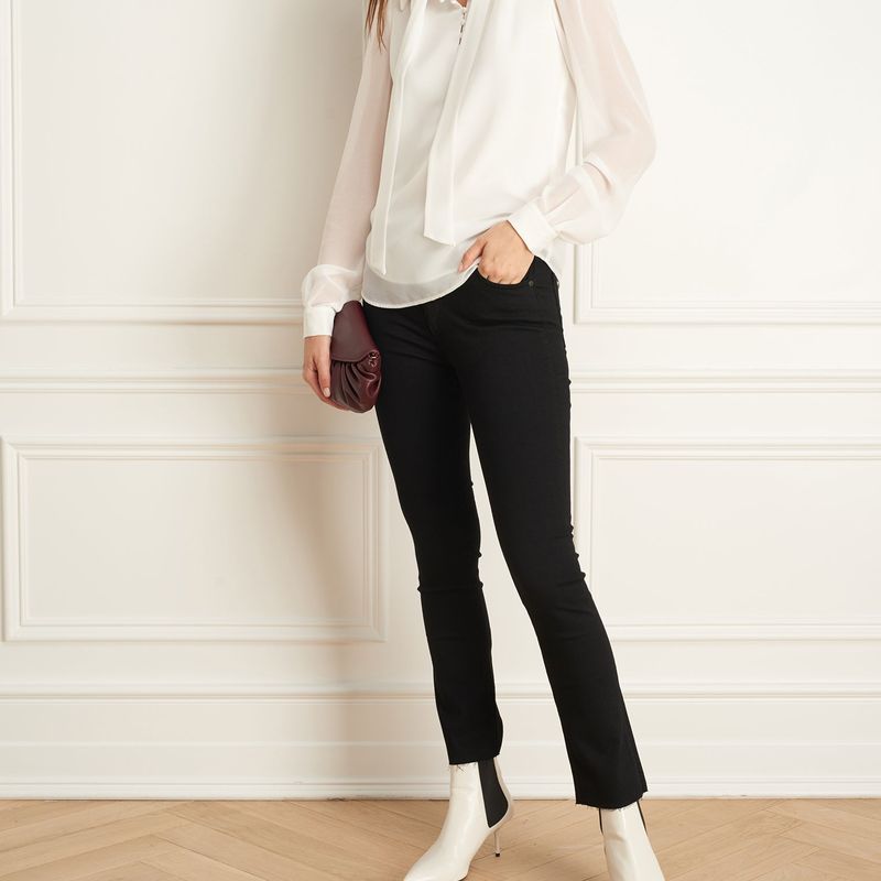 Blouse Chiffon Avec Boutons Et Foulard