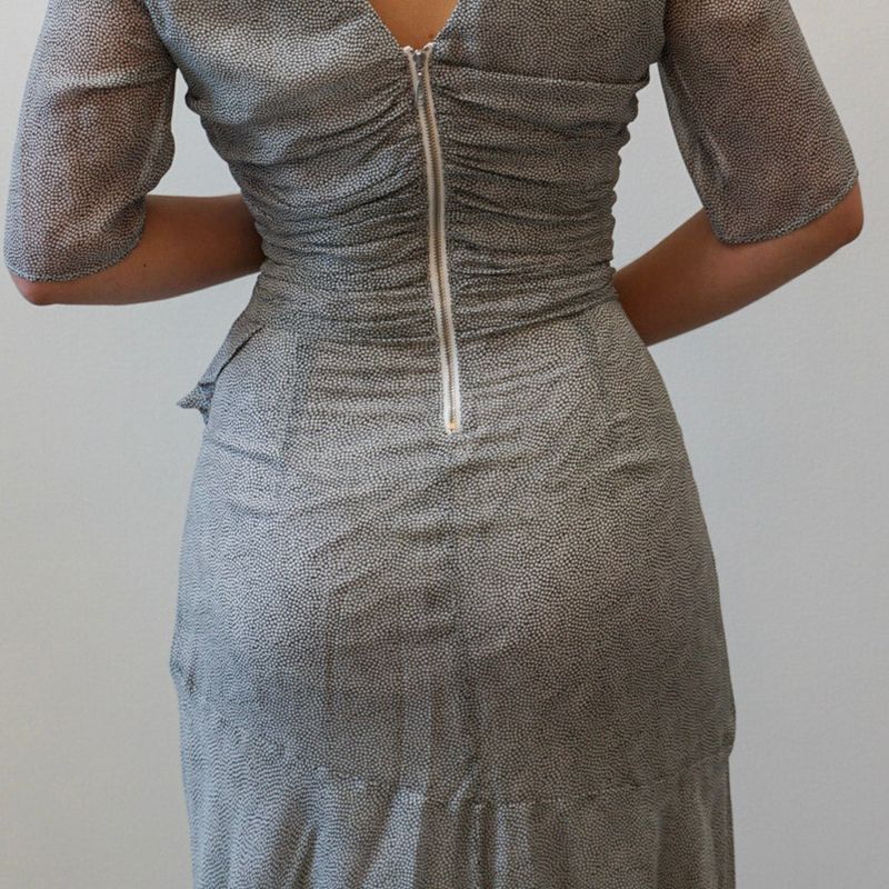 Mini Dot Rouched Dress