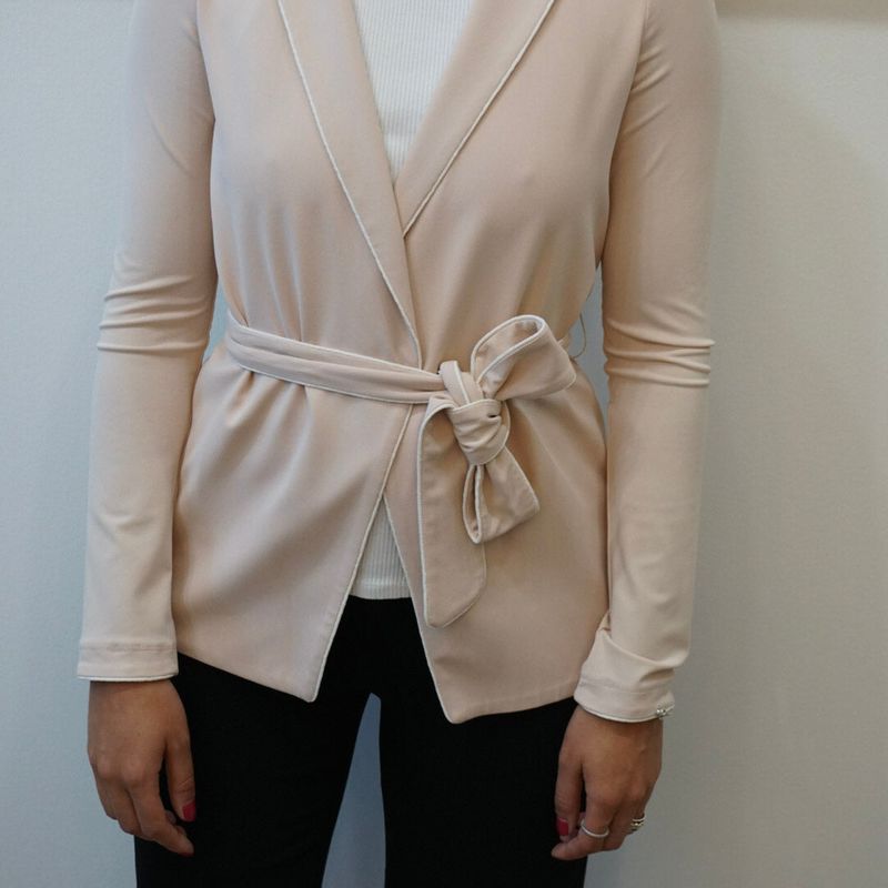 Jacket With Contrasting Detail And Belt