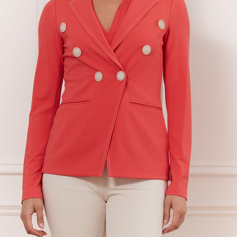 Matte Jersey Double-Breast Jacket